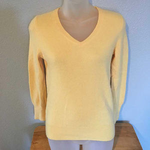 Yellow V-Neck Women's Sweater